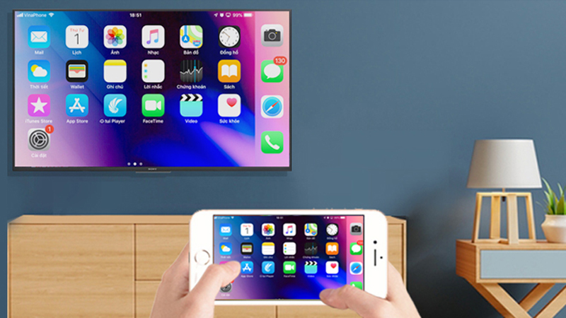 Chiếu màn hình AirPlay trên TV Sony Android